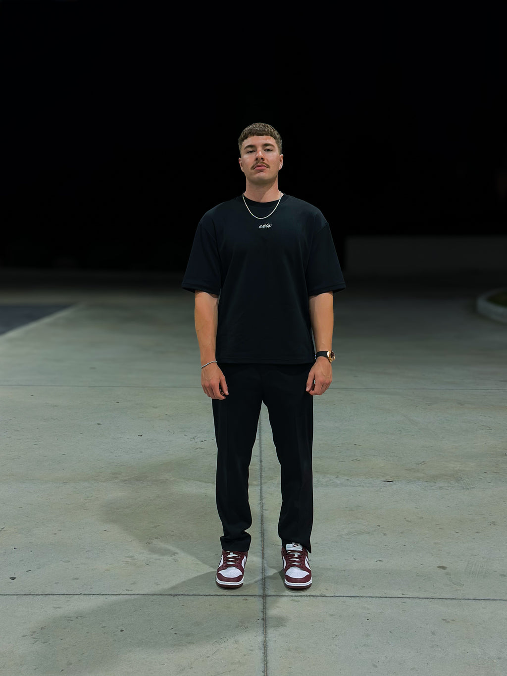 Black Embroidered Tee