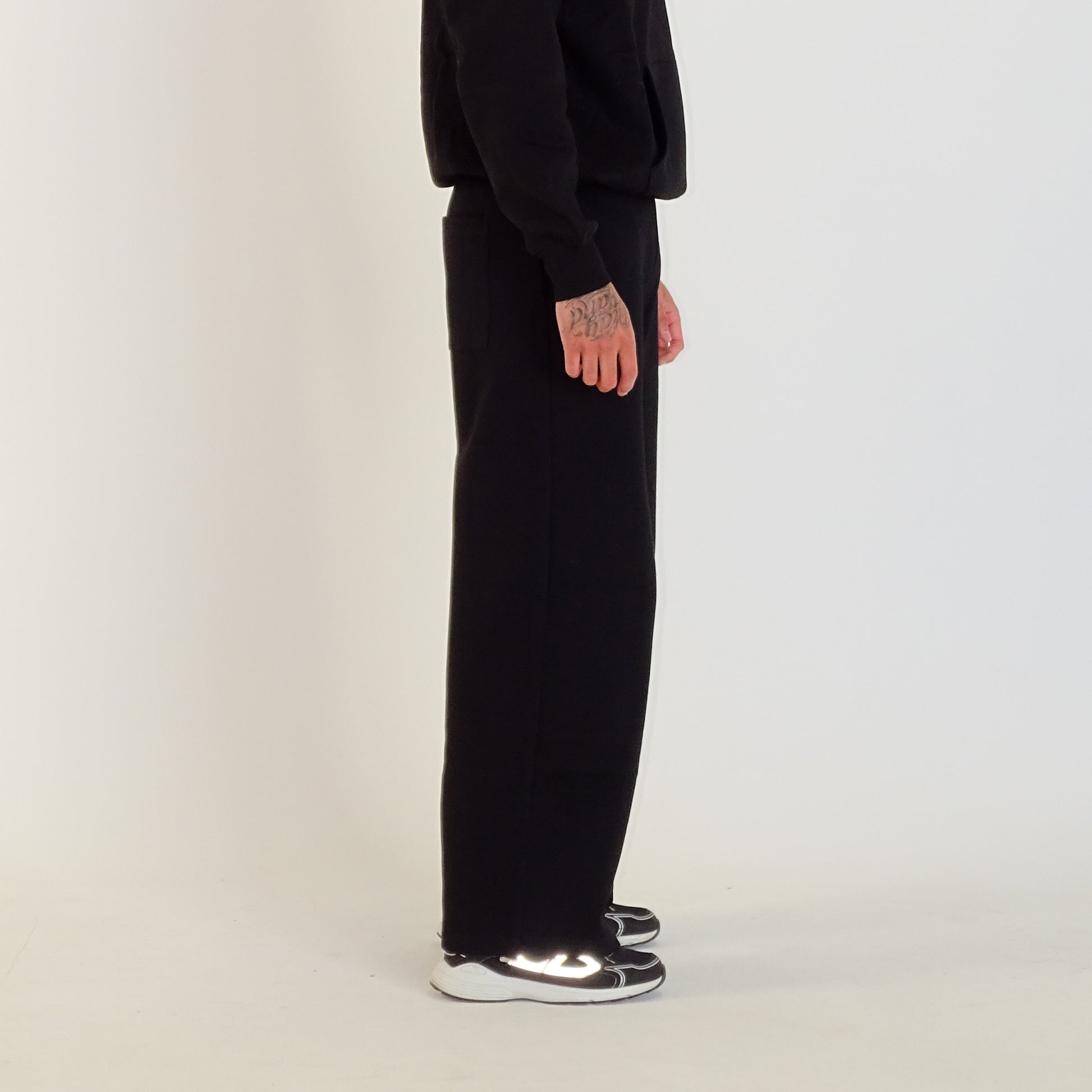 Black Embroidered Trackies