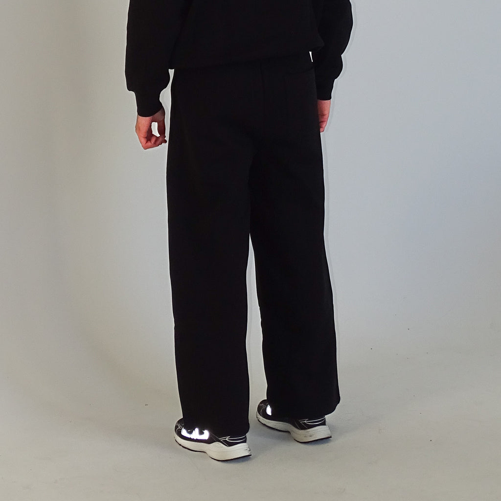 Black Embroidered Trackies