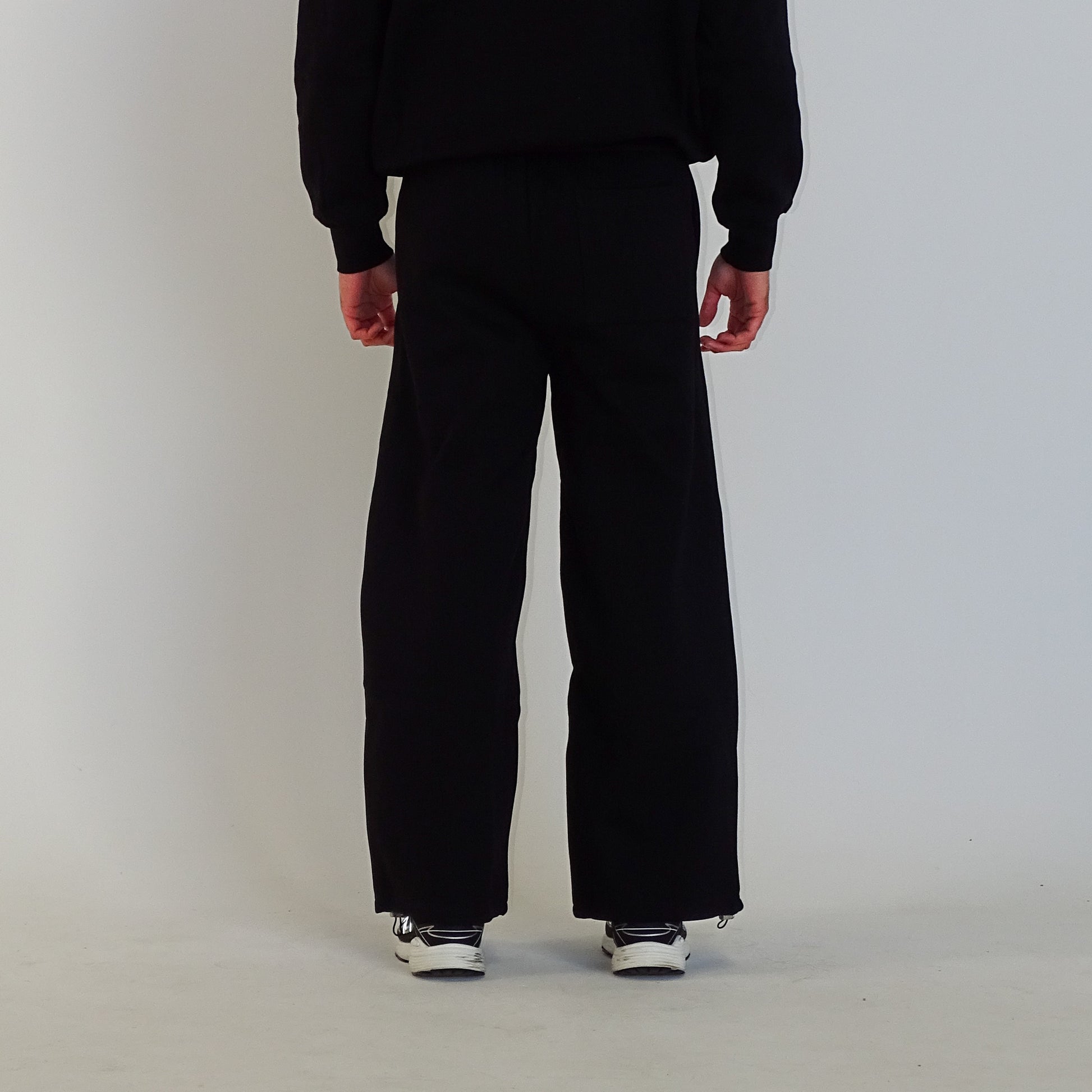 Black Embroidered Trackies