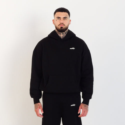 Black Embroidered Hoodie