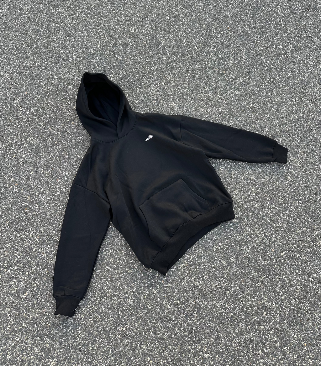 Black Embroidered Hoodie