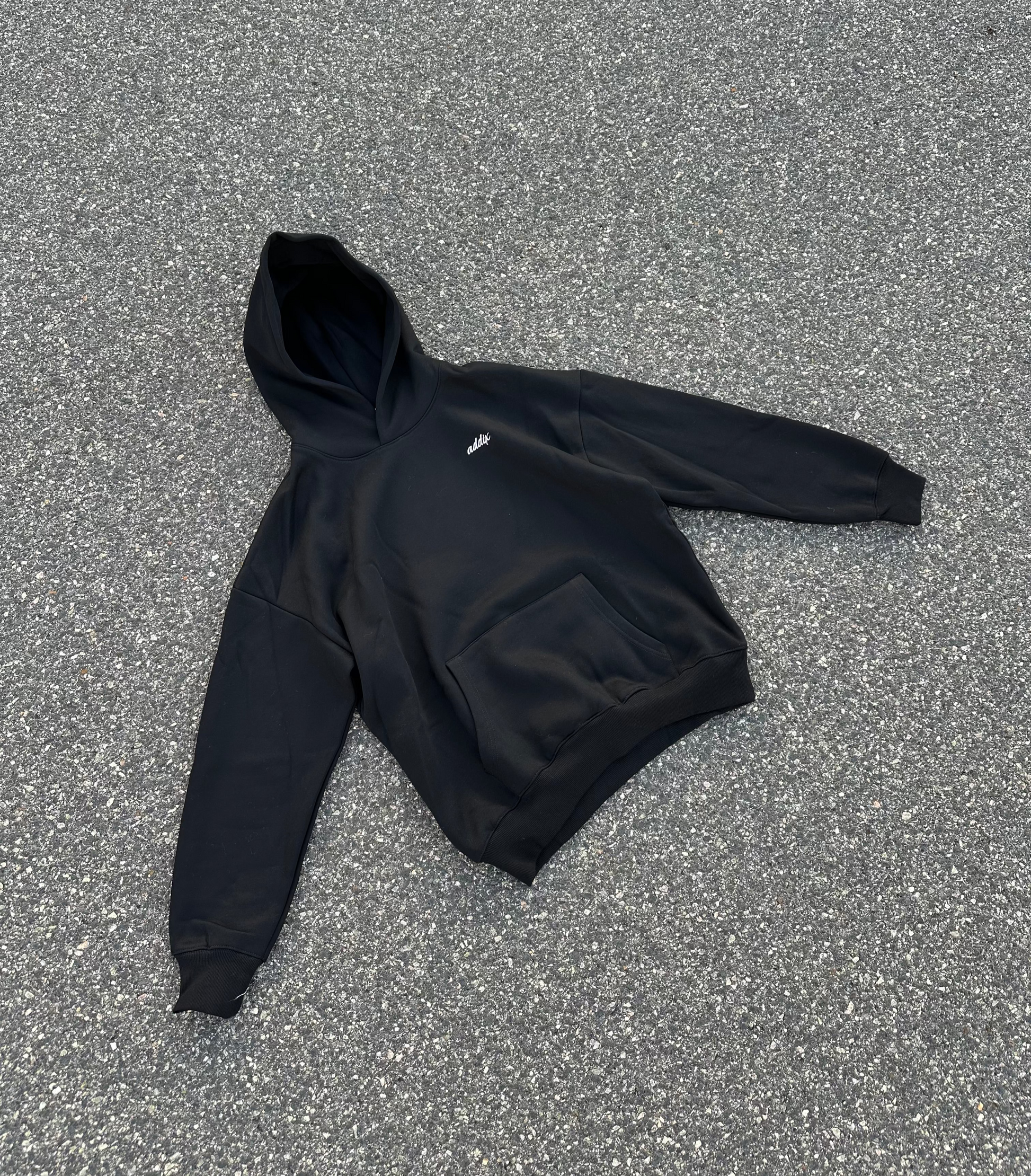 Black Embroidered Hoodie