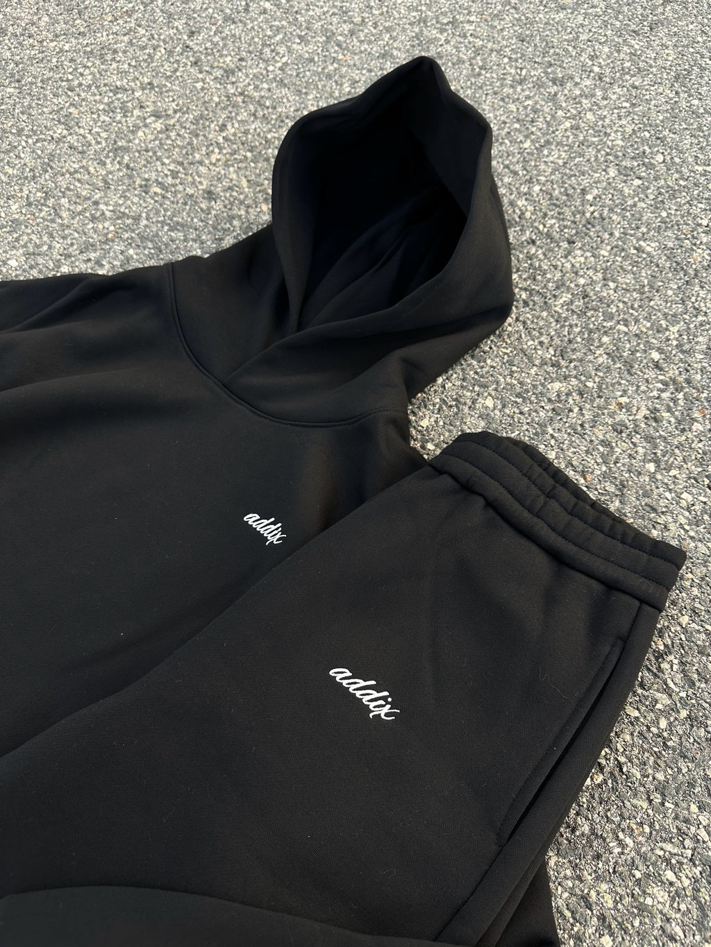Black Embroidered Trackies