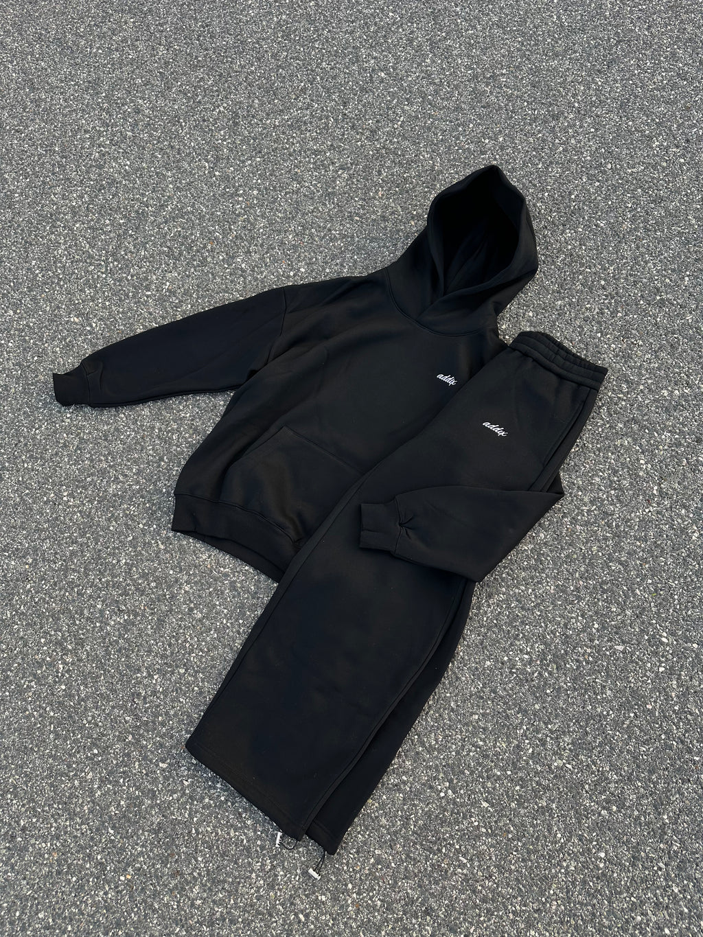 Black Embroidered Hoodie