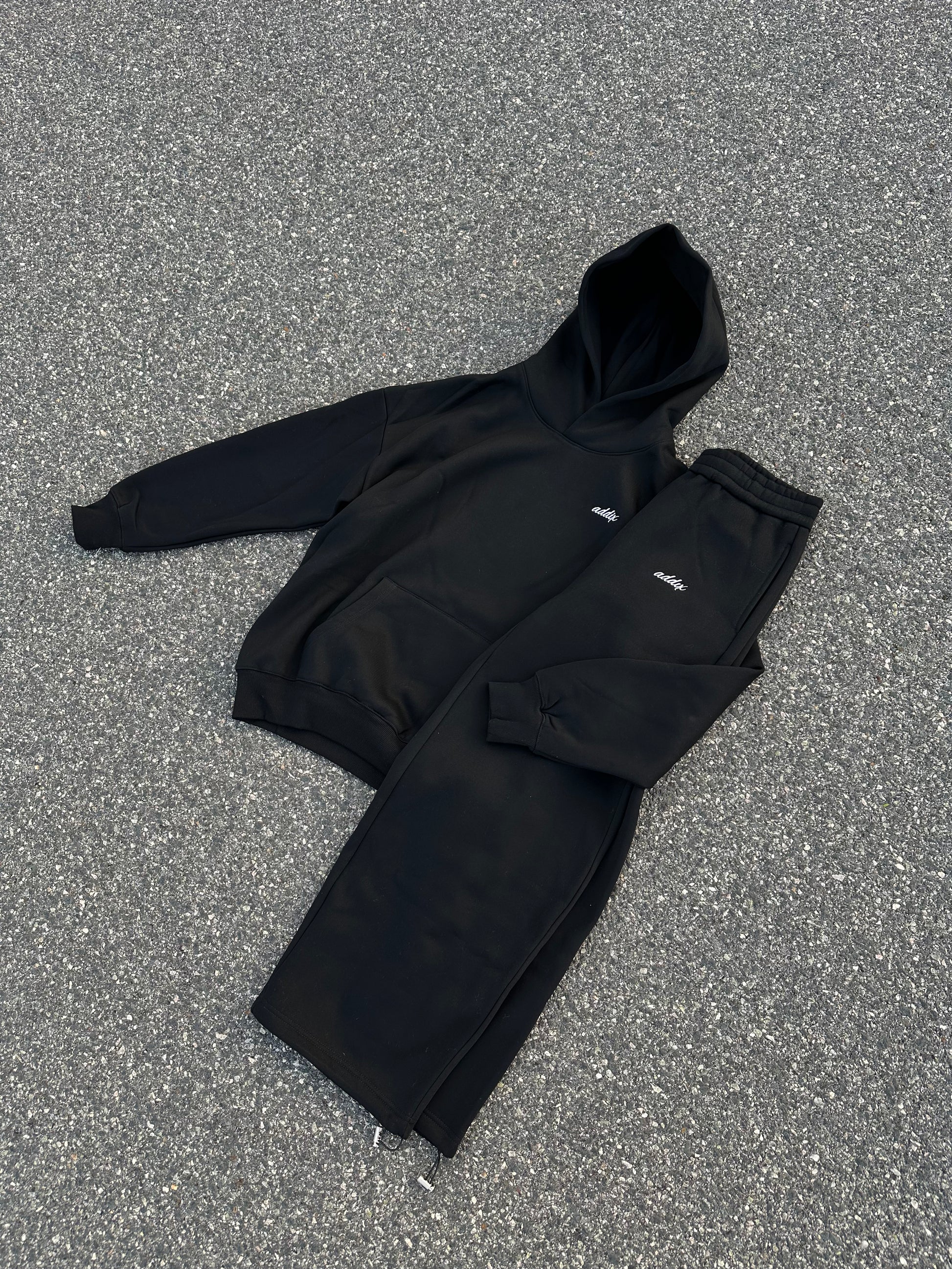 Black Embroidered Hoodie