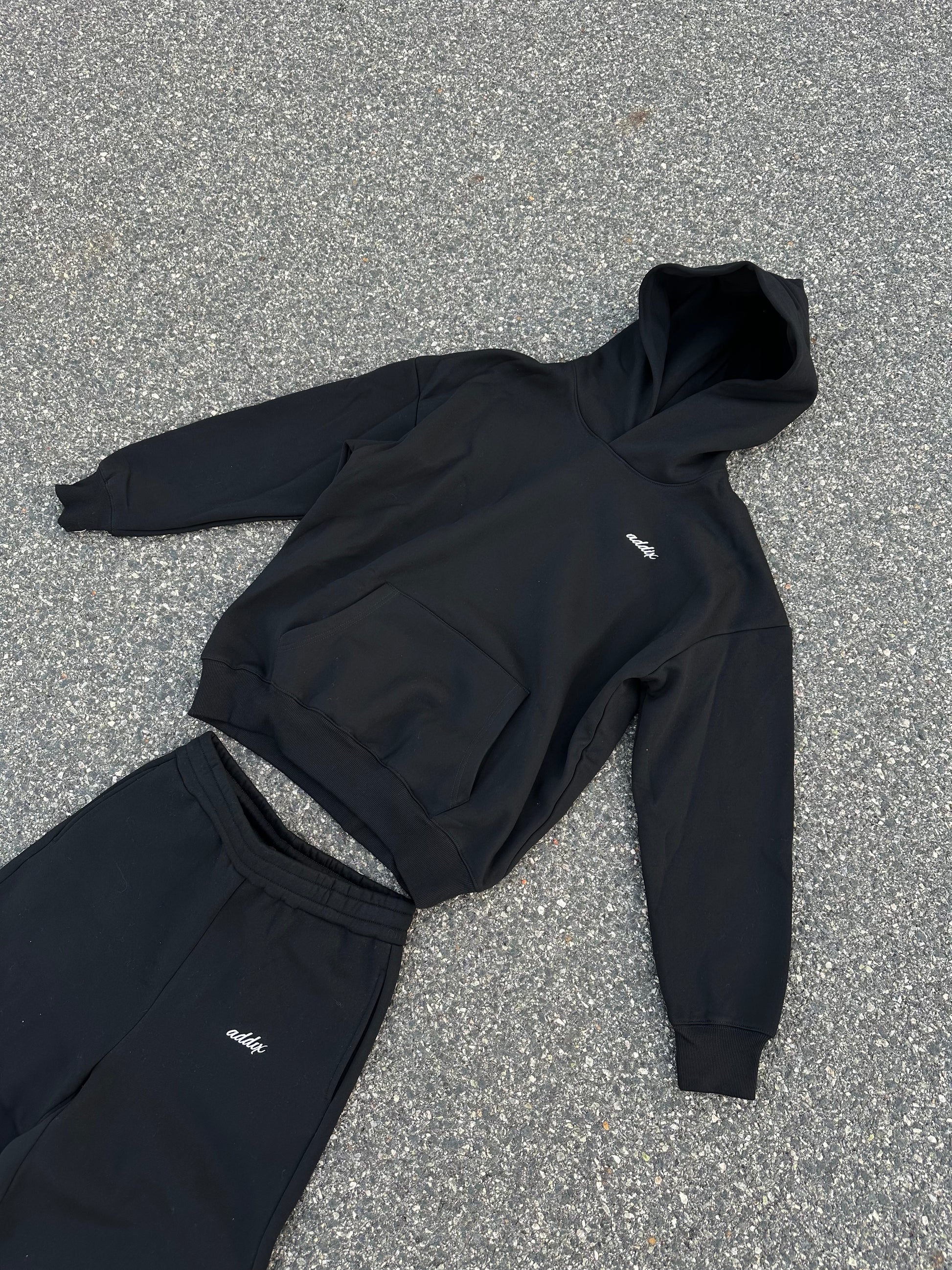 Black Embroidered Hoodie