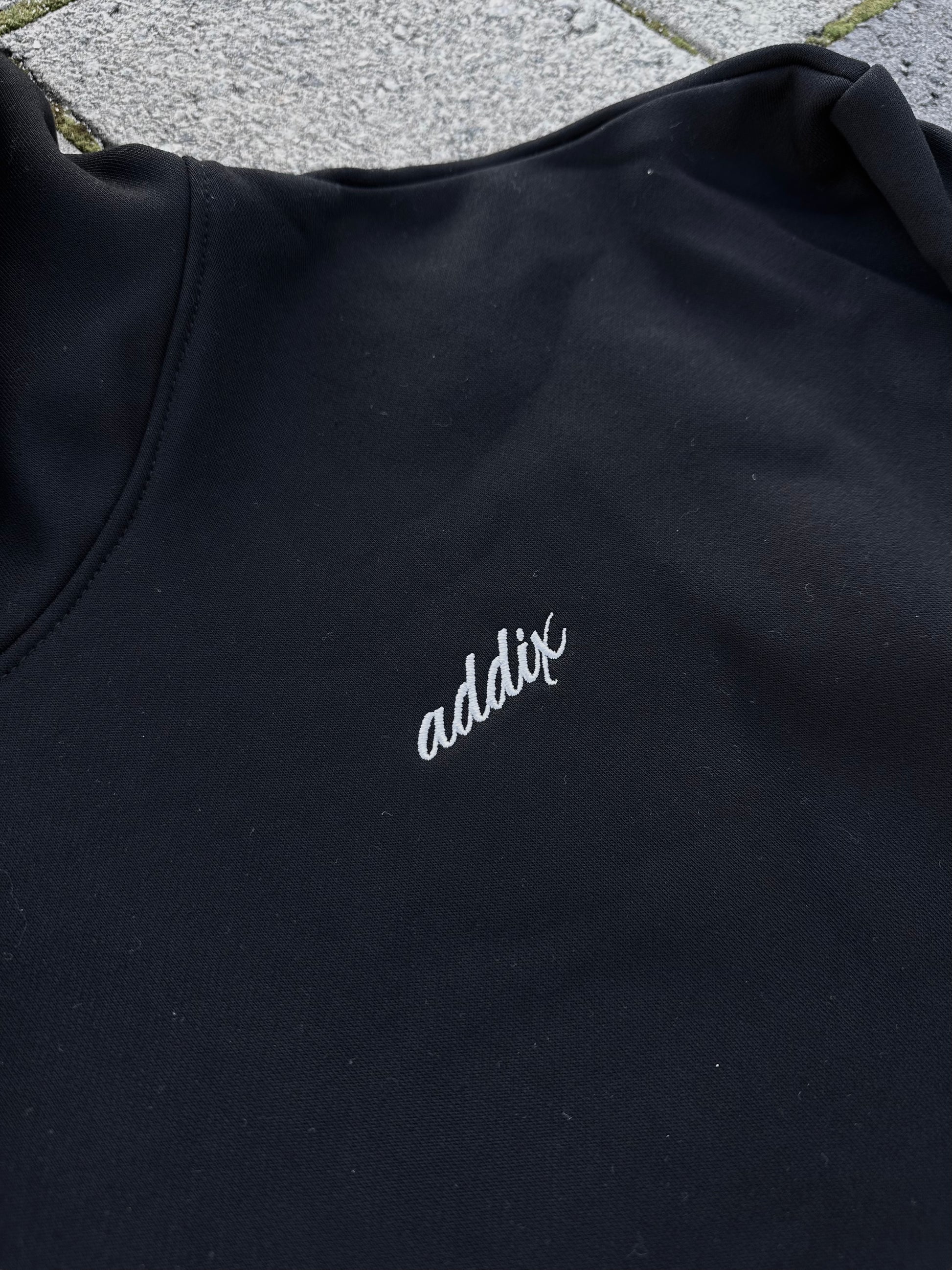 Black Embroidered Hoodie