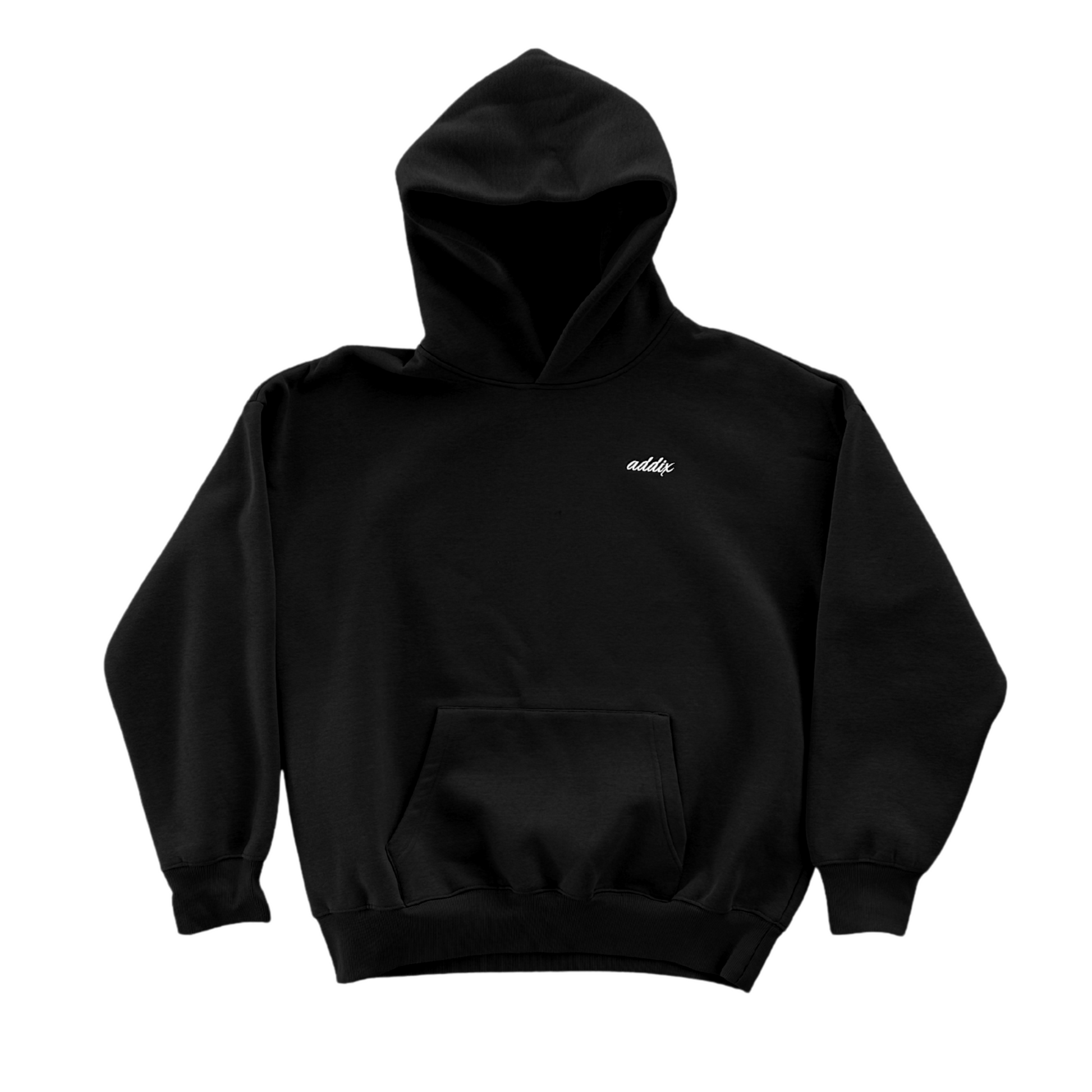 Black Embroidered Hoodie