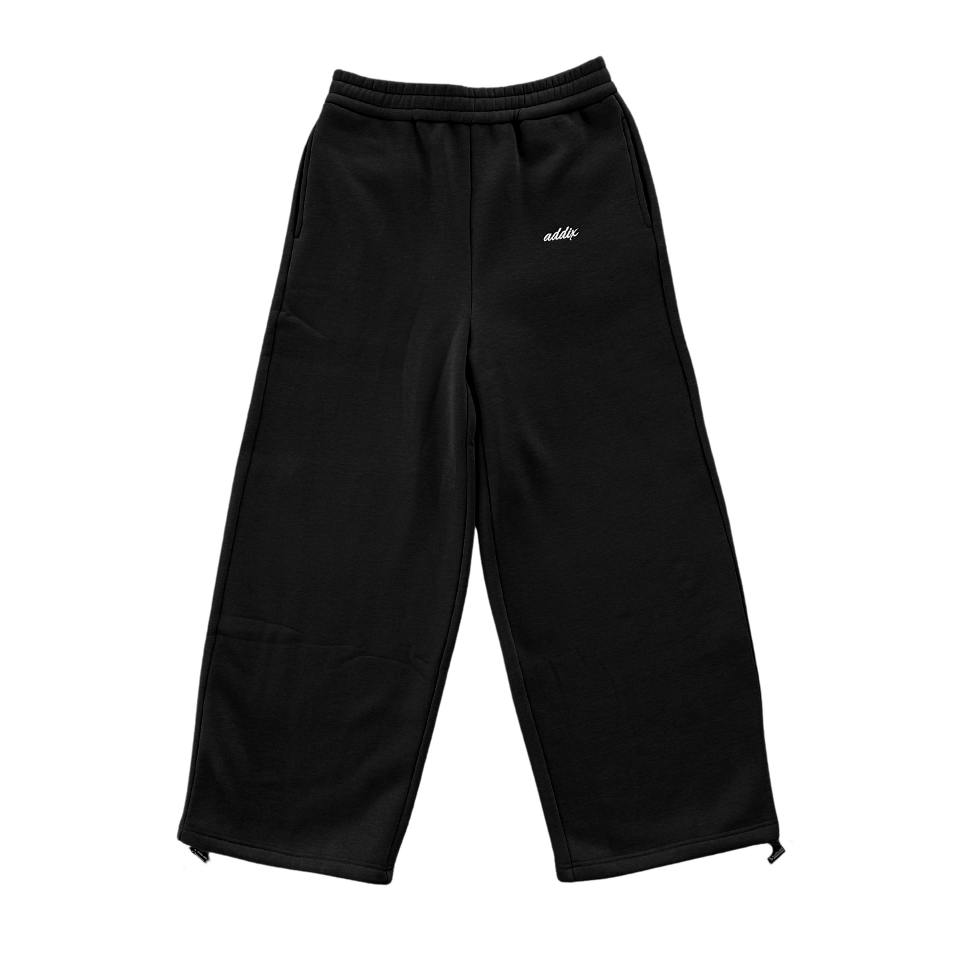 Black Embroidered Trackies